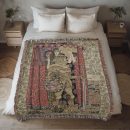 JAPANESE SAMURAI WARRIOR ART COTTON TAPESTRY THROW BLANKET